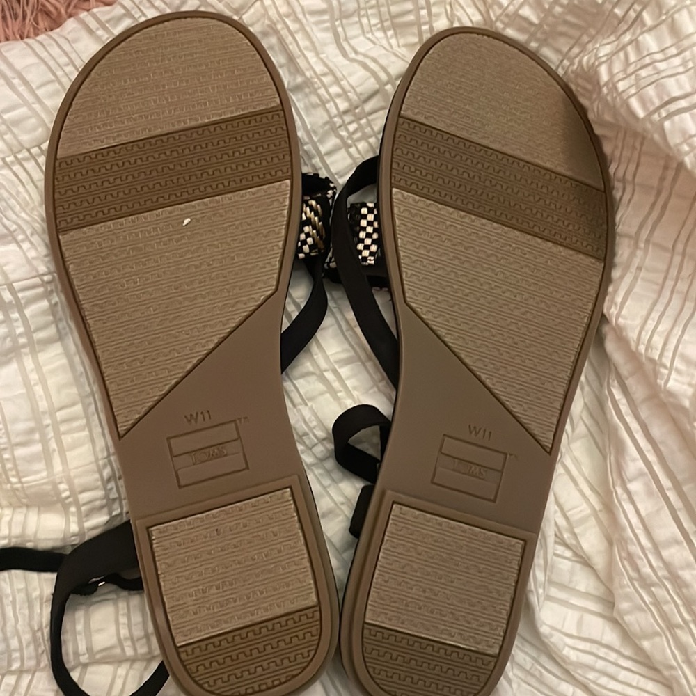 Toms Lexie Black Canvas/Geometric Woven Sandal. Size 11. NWOT🔹FIRM🔹 - Picture 6 of 13